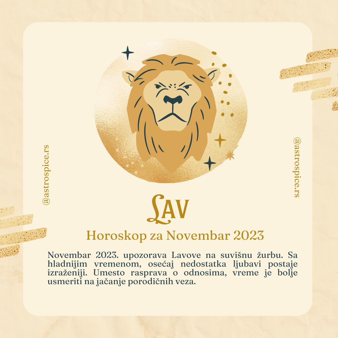 Lav Horoskop Novembar 2023.