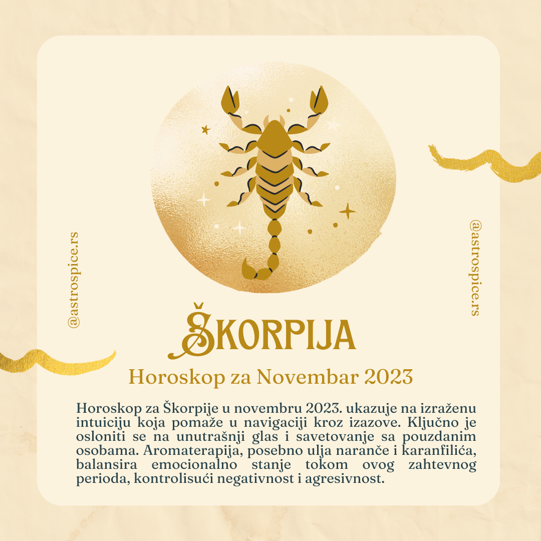 Škorpija Horoskop Za Novembar 2023.