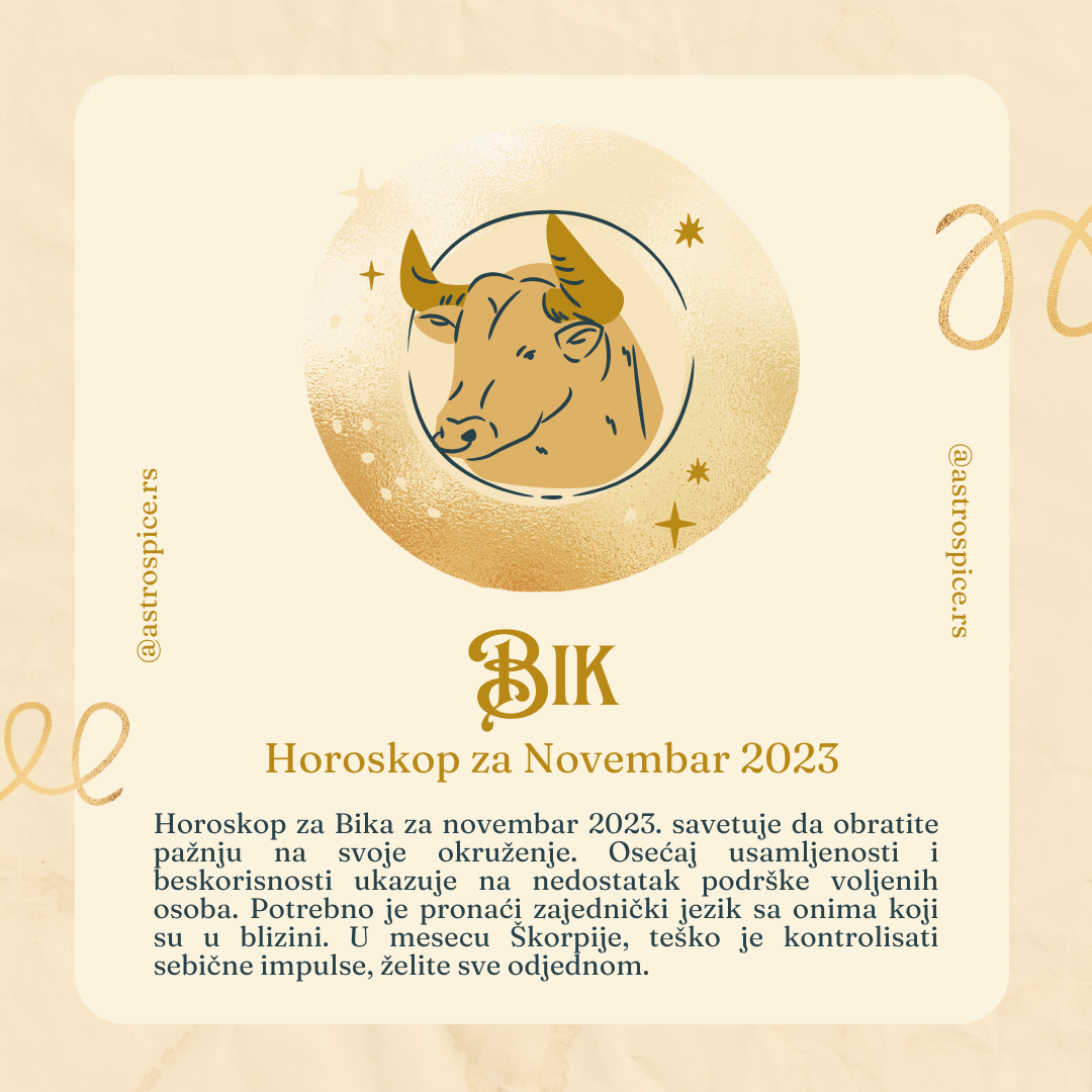 Bik Horoskop Novembar 2023.